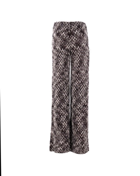 Shop MISSONI  Pantalone: Missoni pantalone palazzo in pizzo fiammato.
Pantalone palazzo.
Lavorazione raschel in pizzo nervato fiammato.
Misto viscosa e lana.
Composizione: 54%Lana 46%Viscosa.
Fabbricato in Italia.. WI0Q BR012N-S80D